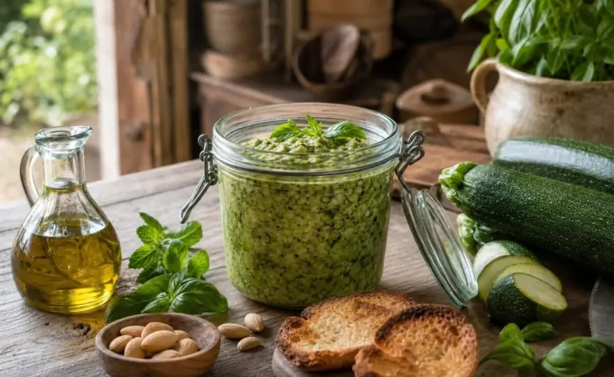 Pesto di zucchine crude, cremoso e pronto in 10 minuti